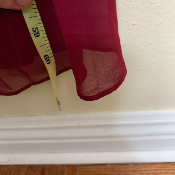 Ever Pretty Double V Neck Chiffon Semi Formal Evening Gown Sz 18 Burgundy - Picture 8 of 10